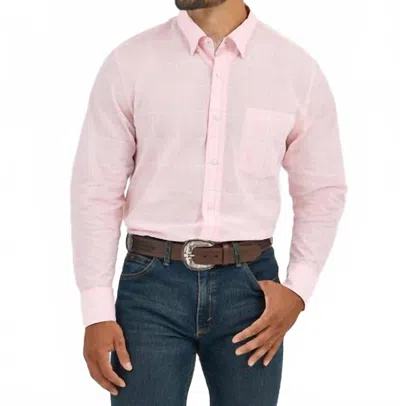 Wrangler Cody Johnson Long Sleeve Plaid Shirt In Pink