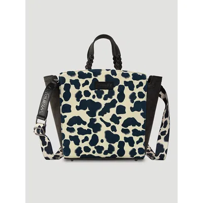Wrangler Colorblock Cow Print Cross Body In Black