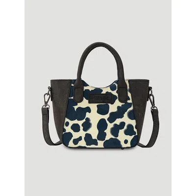 Wrangler Colorblock Cow Print Small Cross Body In Black