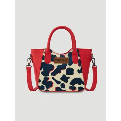 Wrangler Colorblock Cow Print Small Cross Body In Red