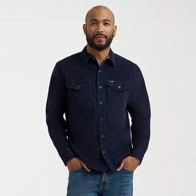 Wrangler Corduroy Mens Long Sleeve Regular Fit Button-down Shirt In Blue