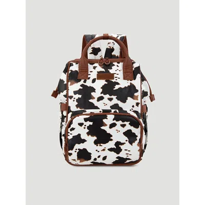 Wrangler Cow Print Backpack In Brown