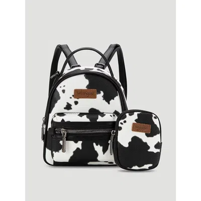 Wrangler Cow Print Mini Backpack In Black
