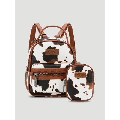 Wrangler Cow Print Mini Backpack In Brown