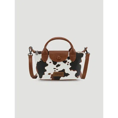 Wrangler Cow Print Mini Cross Body In Brown
