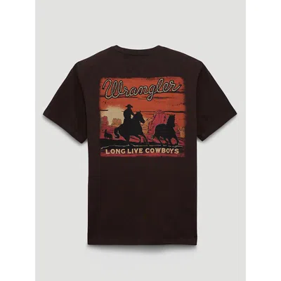 Wrangler Cowboy At Sunset Graphic T-shirt In Mole Brown