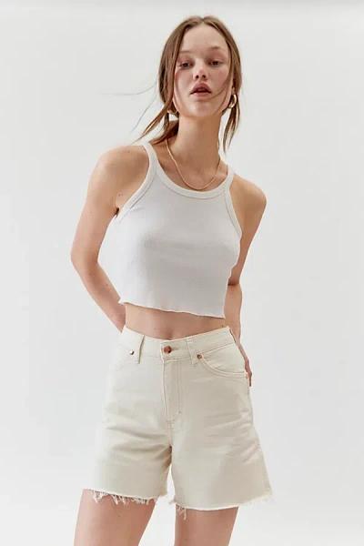 Wrangler Cowboy Denim Short In Ivory, Women's At Urban Outfitters