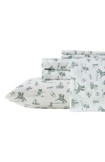 Wrangler Cowboy Rodeo Print Microfiber Sheet Set In White