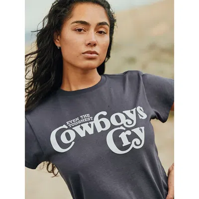Wrangler Cowboys Cry Retro Reg Graphic Tee In Ombre Blue