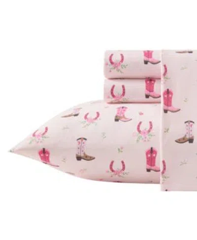 Wrangler Cowgirl Dreams Microfiber 4 Piece Sheet Sets In Pink