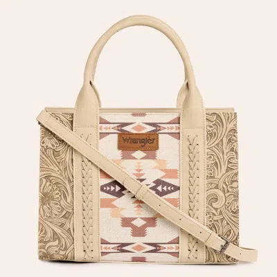 Wrangler Cream Aztec Print Mini Tote In White