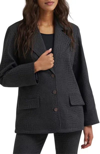 Wrangler Croc Embossed Blazer In Blue