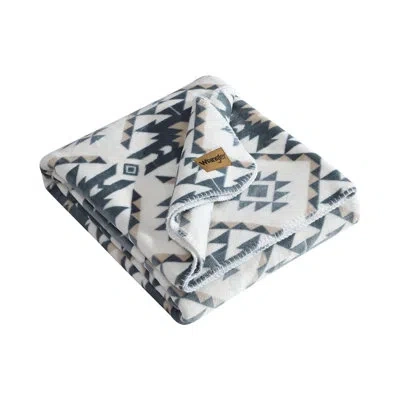 Wrangler Dakota Reversible Grey Ultra Soft Plush Throw Blanket In Gray