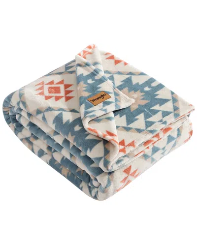 Wrangler Dakota Ultra Soft Plush Fleece Blanket In Orange