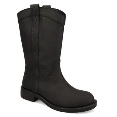 Wrangler Delilah Round Toe Western Boot In Black
