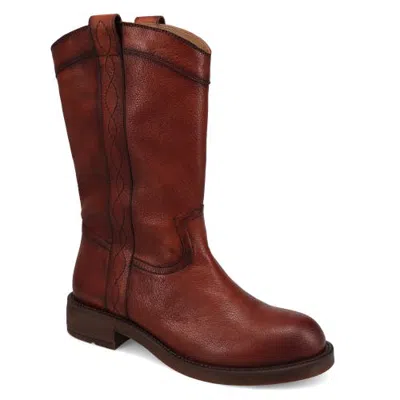 Wrangler Delilah Round Toe Western Boot In Red