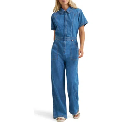 Wrangler Denim Jumpsuit In Blue