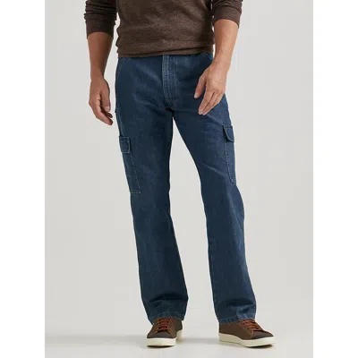 Wrangler ® Denim Loose Fit Cargo Jean In Medium Stonewash Denim In Blue