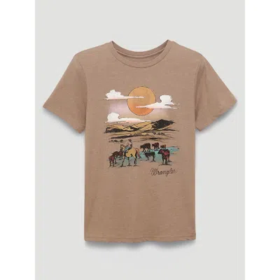 Wrangler Desert Landscape Reg Fit Graphic Tee In Desert Taupe Heather In Brown