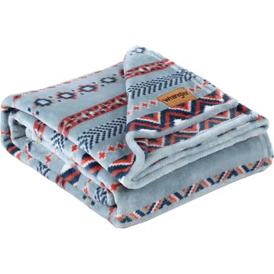 Wrangler Diamond Trail Throw Blanket In Blue