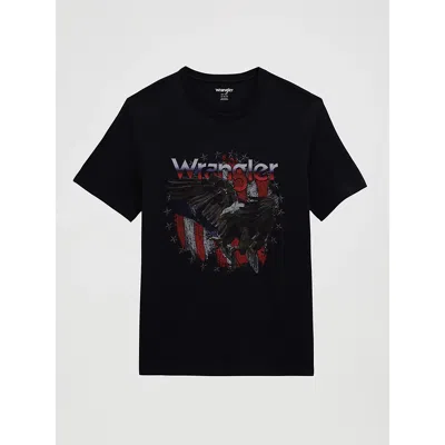 Wrangler Eagle Landing Graphic T-shirt In Jet Black