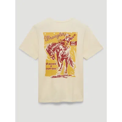 Wrangler Everything 8 Seconds Relaxed Graphic T-shirt In Antique White In Neutral