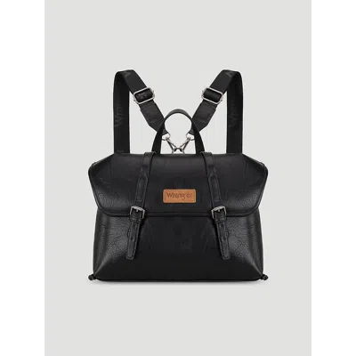 Wrangler Faux Leather Convertible Satchel/backpack In Black