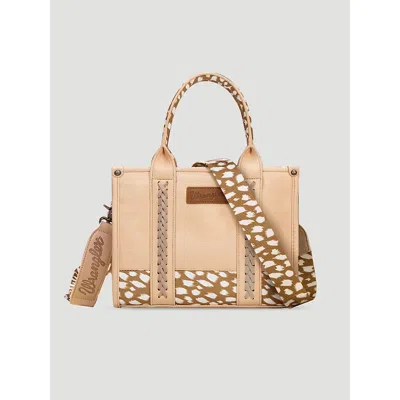 Wrangler Fawn Print Trim Tote Bag In Tan In Brown