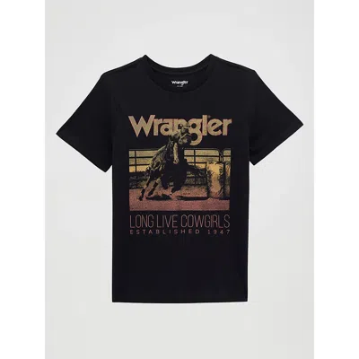 Wrangler Fearless Cowgirl Reg Fit Graphic Tee In Black