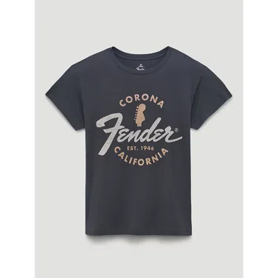 Wrangler Fender Corona Retro Reg Graphic Tee In Asphalt In Gray