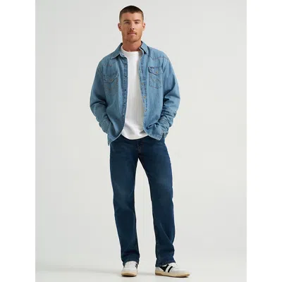 Wrangler ® Five Star Premium Denim Comfort Stretch Relaxed Fit Jean In Dark Denim In Blue