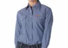 Wrangler Flame Resistant Denim Work Shirt In Blue In Purple