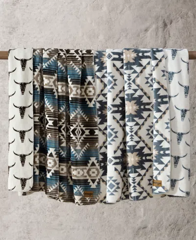 Wrangler Flannel Oversized Throw, 70" X 60" In Jericho Teal