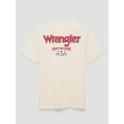 Wrangler For The Ride Of Life Back Graphic T-shirt In Antique White