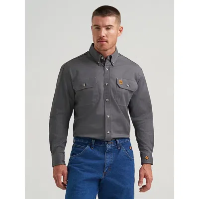 Wrangler ® Fr Flame-resistant Button Down Work Shirt In Slate Grey In Gray