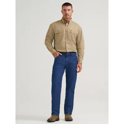 Wrangler ® Fr Flame-resistant Regular Fit Lightweight Denim Jean In Prewash In Blue