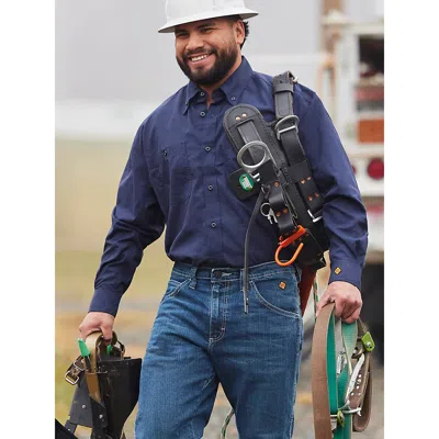 Wrangler ® Fr Flame-resistant Riggs Twill Solid Work Shirt In Navy In Blue