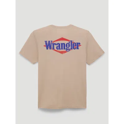 Wrangler Framed Logo Back Graphic Pocket T-shirt In Oxford Tan Heather In Brown