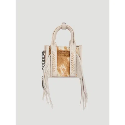 Wrangler Fringe Mini Tote Key Chain In Beige In Brown
