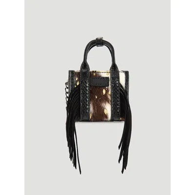 Wrangler Fringe Mini Tote Key Chain In Black