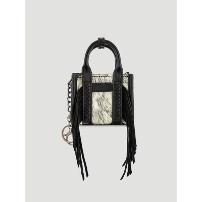 Wrangler Fringe Mini Tote Key Chain In Black