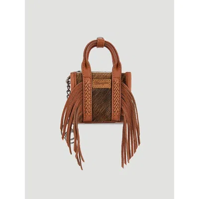 Wrangler Fringe Mini Tote Key Chain In Brown