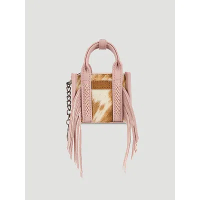 Wrangler Fringe Mini Tote Key Chain In Pink