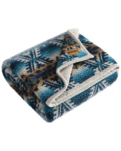 Wrangler Frontier Sherpa Reversible Throw Blanket In Multi