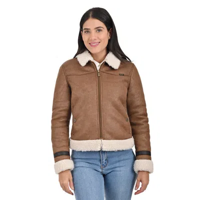 Wrangler Fur Lined Women's Cozy Jacket In Brown