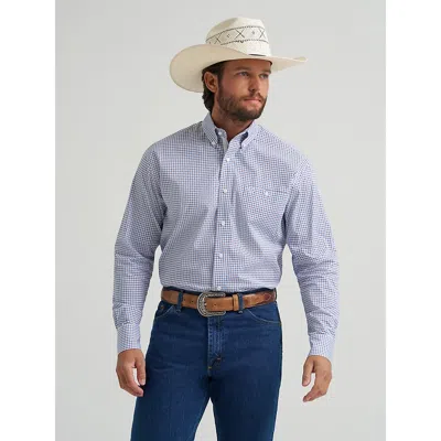 Wrangler ® George Strait™ Long Sleeve Button Down One Pocket Shirt In Blue Windows