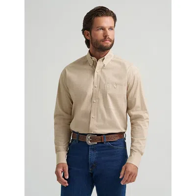 Wrangler ® George Strait™ Long Sleeve Button Down One Pocket Shirt In Wheat Yellow In Neutral