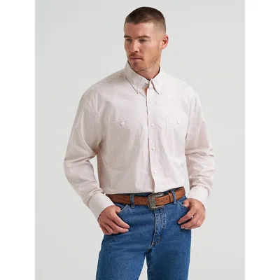 Wrangler ® George Strait™ Long Sleeve Button Down Two Pocket Shirt In Peach Print In Neutral