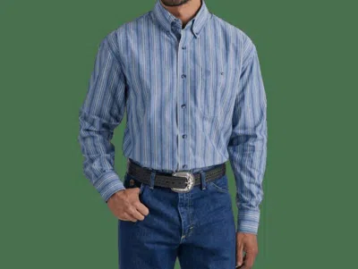 Wrangler George Strait Long Sleeve Shirt In Blue