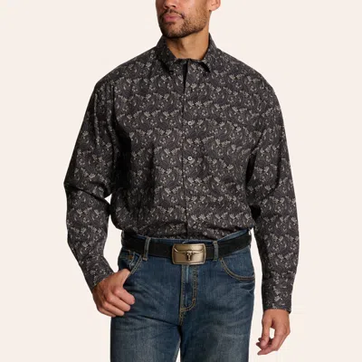 Wrangler George Strait Men's Black Paisley Print Long Sleeve Shirt